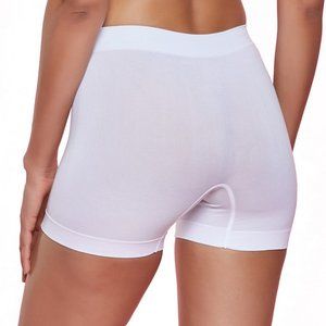 WHITE BIKER SHORTS
